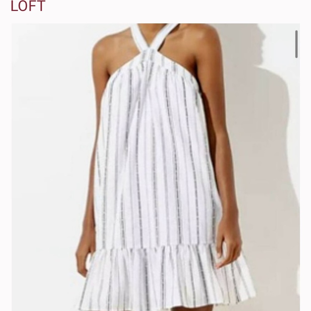 Loft Beach Halter Stripe Dress 2